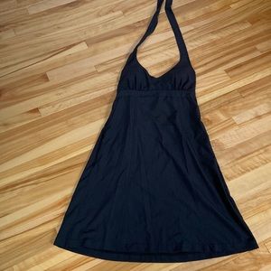 Athlete lbd, halter style, padded cups, zippered side.